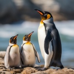 Pinguine auf Schnee-Hintergrundkunst