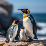 Pinguine auf Schnee-Hintergrundkunst