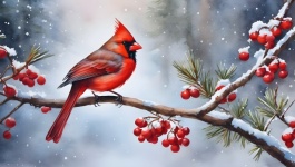 Pássaro cardeal vermelho Natal