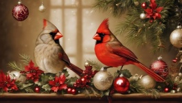 Pássaro cardeal vermelho Natal