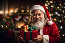 Santa Claus With A Gift