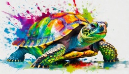 Turtle, colorful, cartoon