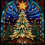 Albero di Natale in vetro colorato