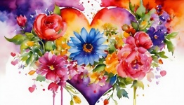 Ziua Îndrăgostiților inimă și flori