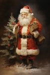 Père Noël vintage Carte de vœux