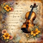 Винтажные музыкальные ноты для скрипки