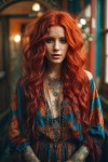 Vrouw met lang rood haar