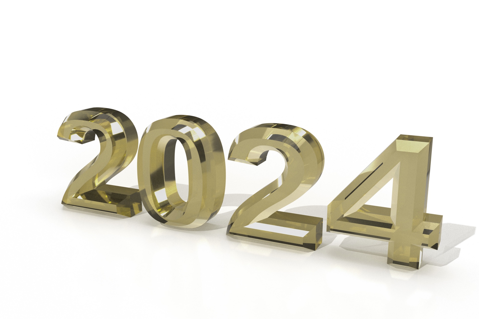 Cijfers, 2024, Nieuwjaar, in 3D Gratis Stock Foto - Public Domain Pictures