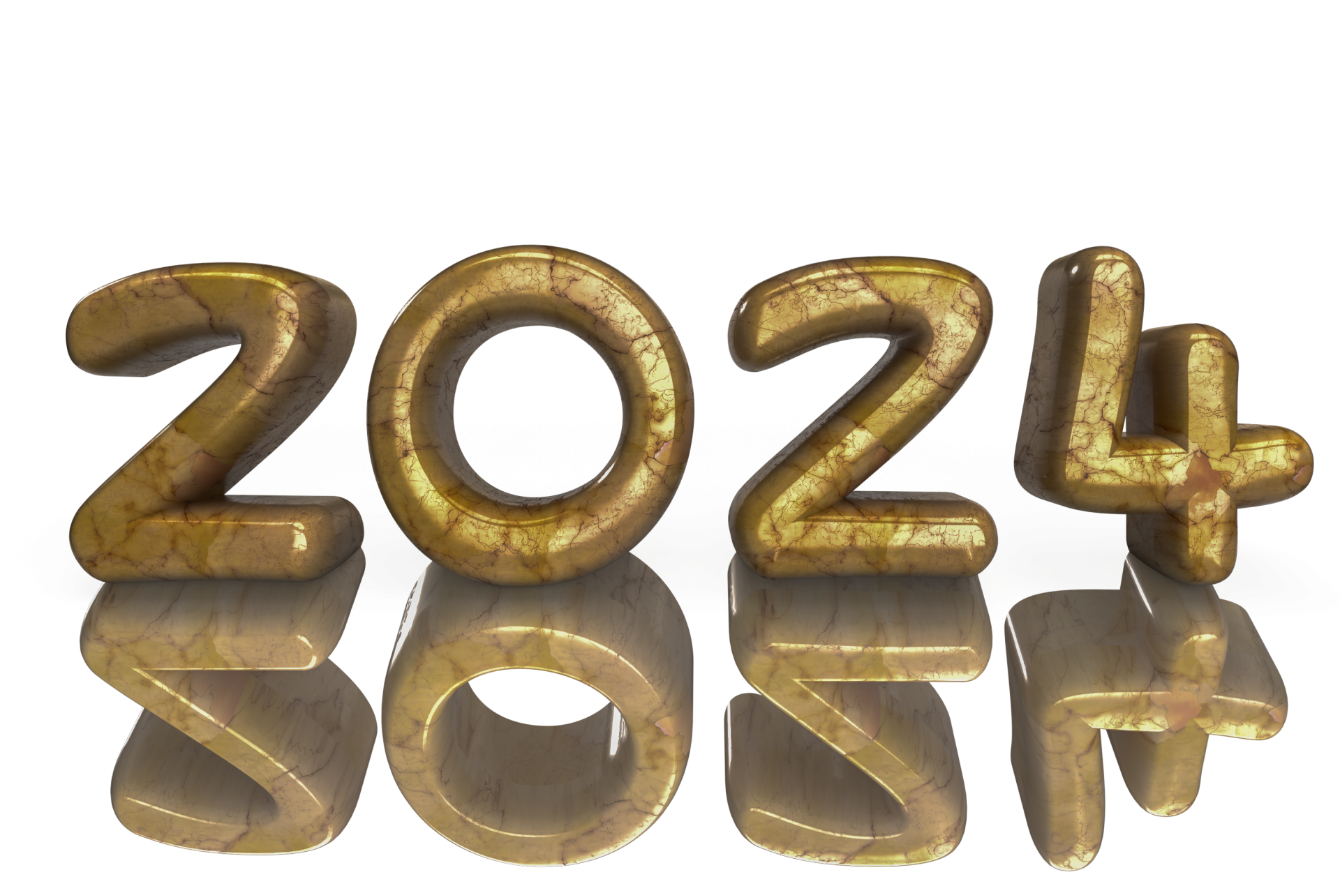 Numbers 2024 In 3D, Png Free Stock Photo - Public Domain Pictures
