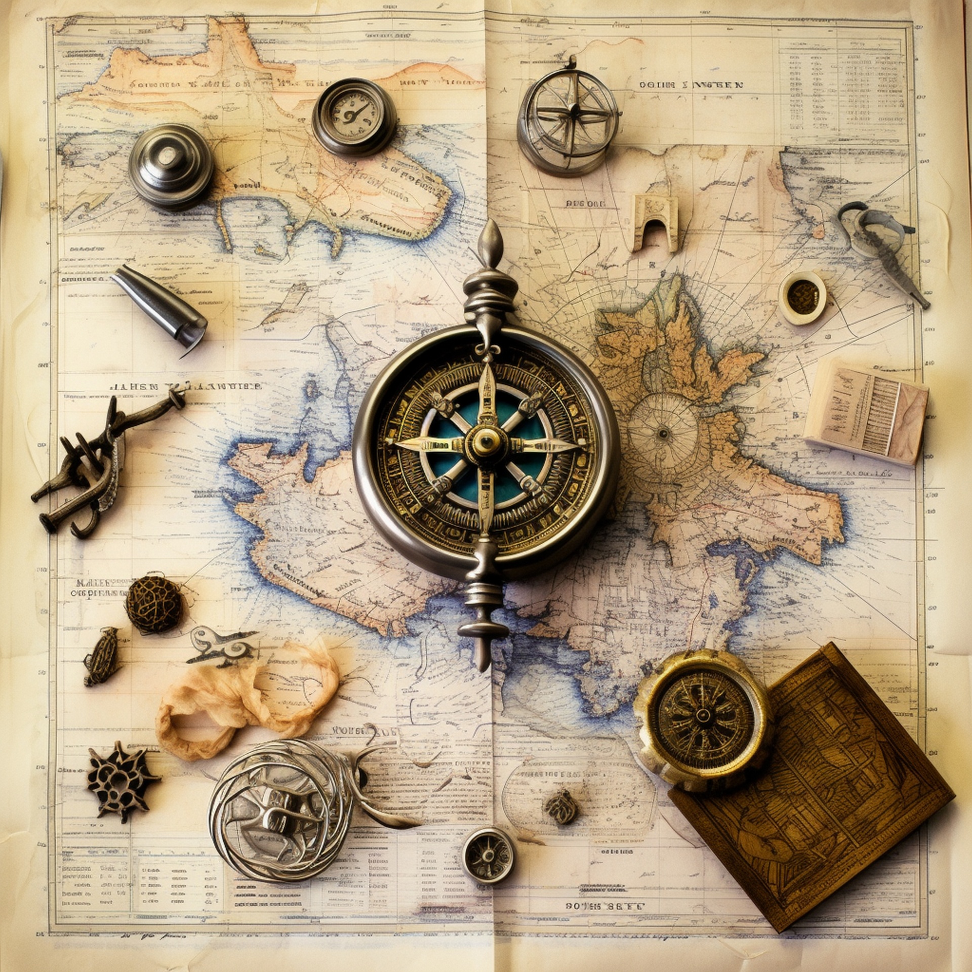 Vintage Nautical Compass Map Art Free Stock Photo - Public Domain Pictures