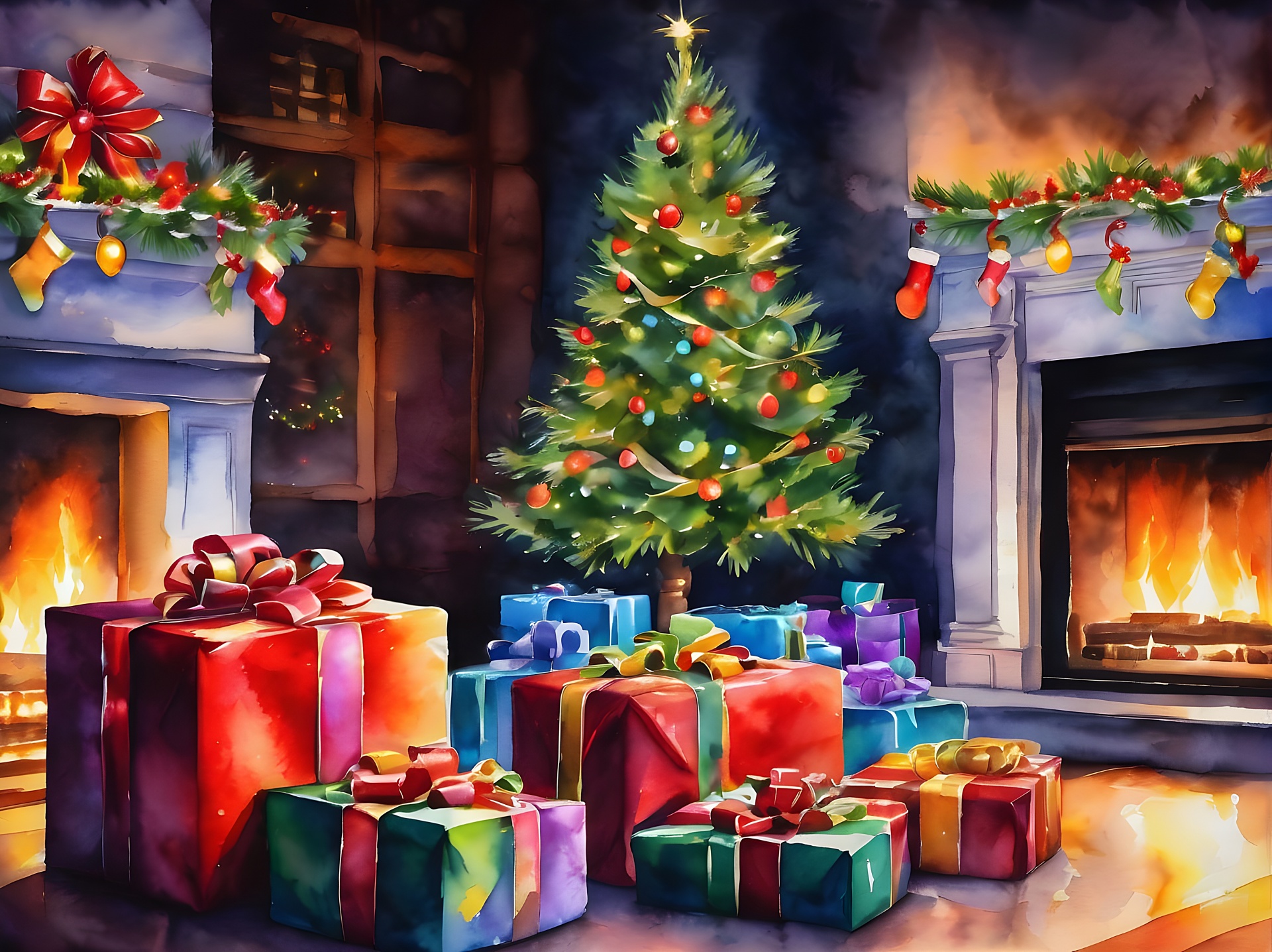 Fireplace Christmas Background Free Stock Photo - Public Domain Pictures