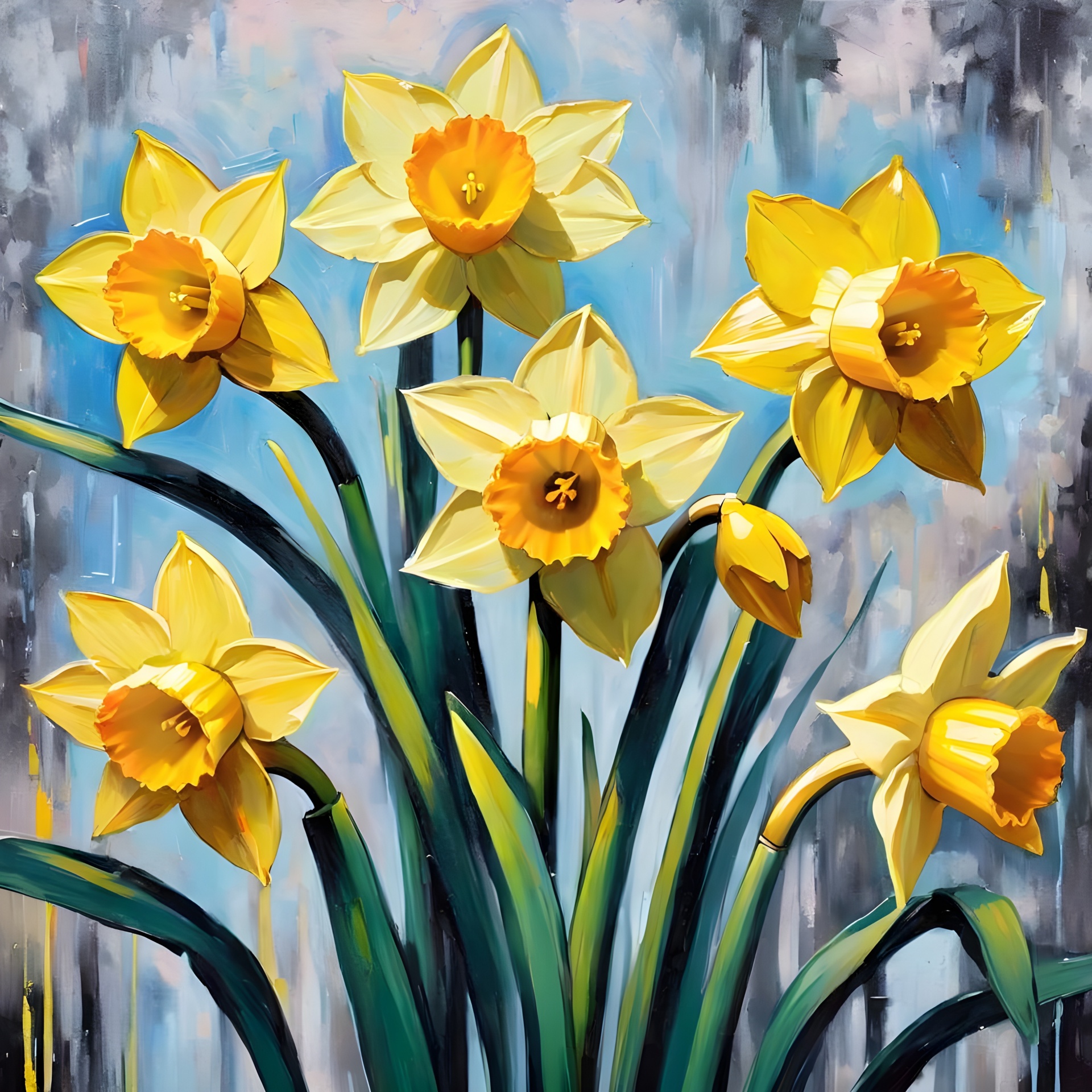Daffodils Flowers Art Illustration Free Stock Photo - Public Domain ...
