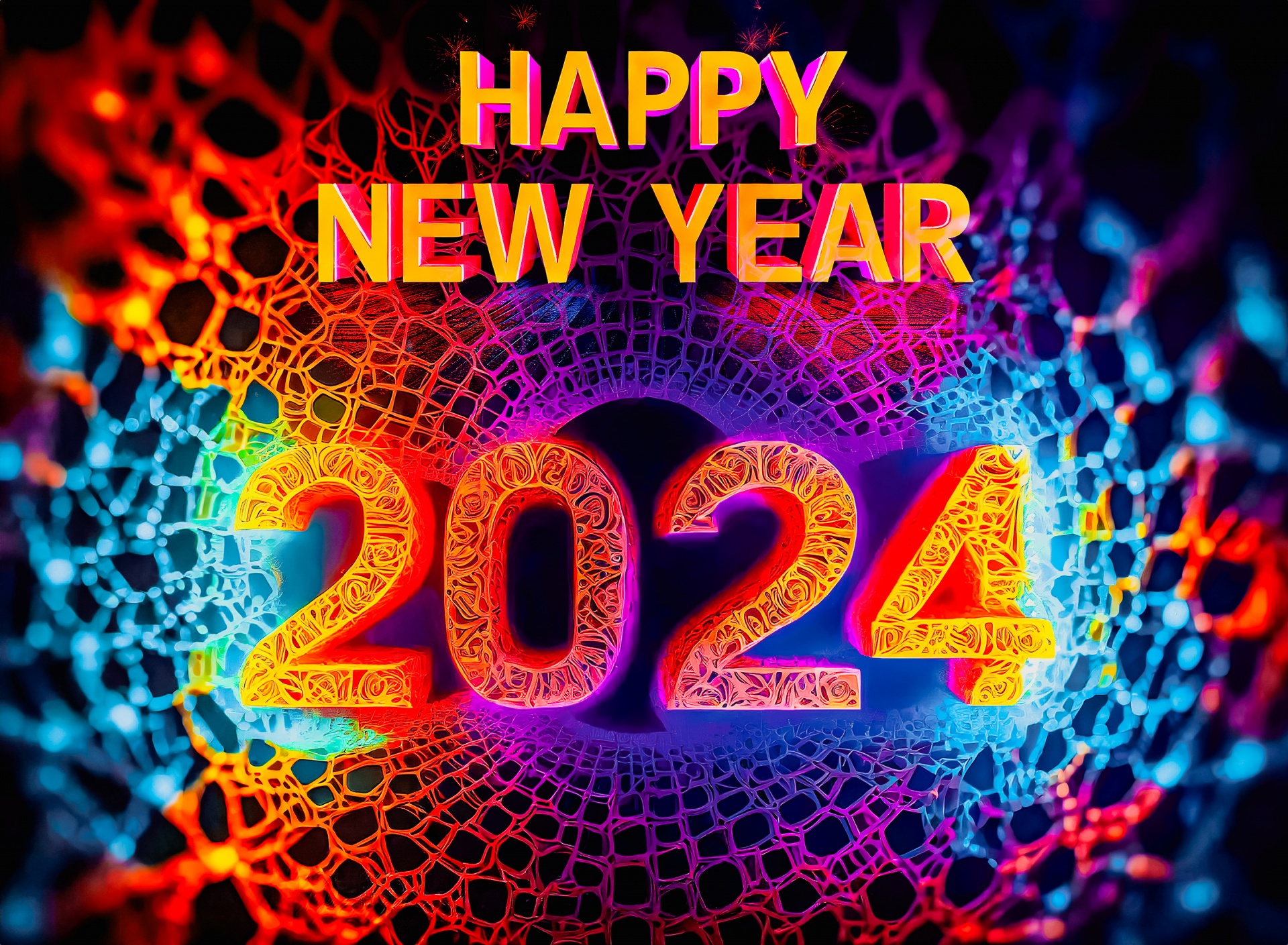 Nouvel An, 2024, carte de voeux Photo stock libre - Public Domain Pictures