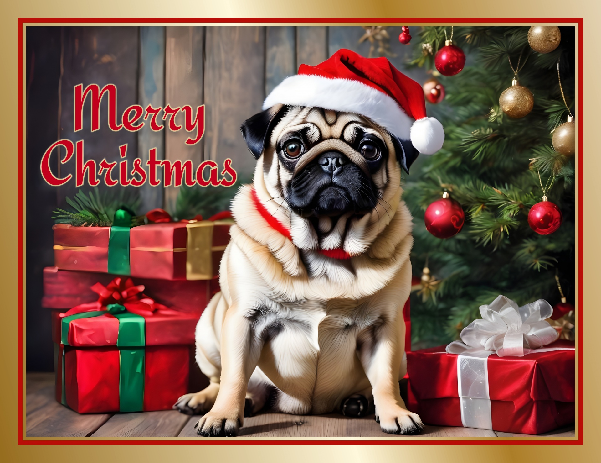Christmas Pug Dog Gifts Free Stock Photo - Public Domain Pictures