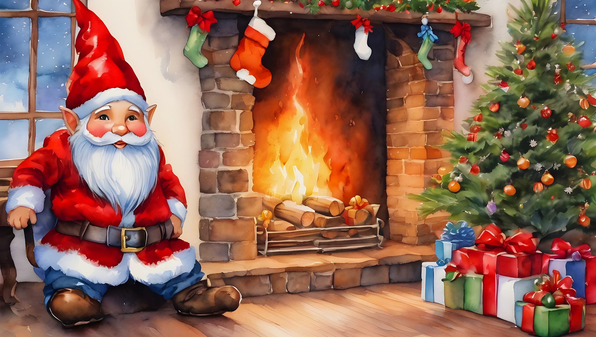 christmas-gnome-fireplace-fire-free-stock-photo-public-domain-pictures