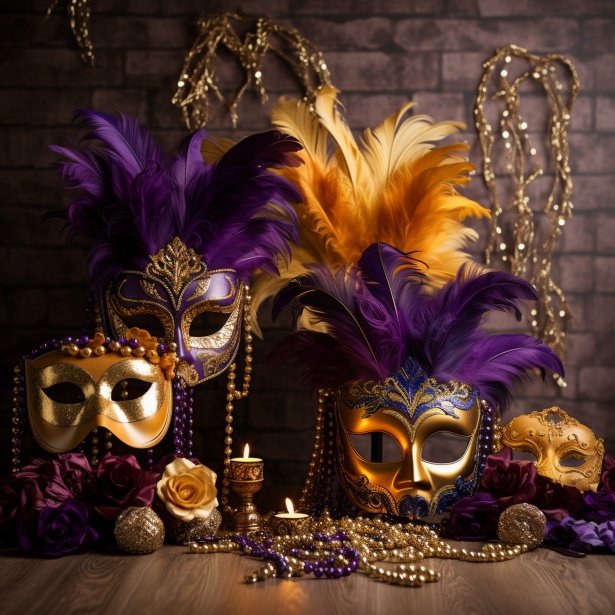 Mardi Gras Mask And Beads Free Stock Photo - Public Domain Pictures
