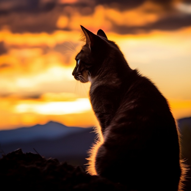 Sunset Kitty Art Print Free Stock Photo - Public Domain Pictures