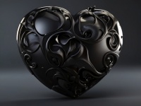 3D-Darstellung eines schwarzen Herzens