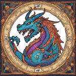 Abstract Zodiac Dragon illustration