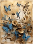蝴蝶和花朵背景艺术