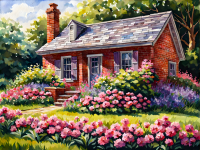 Fiori rosa del giardino del cottage