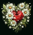 Sztuka serca w kształcie kwiatu