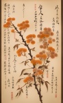 Flowers On Japanese Old Document