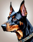 Retrato de perro dóberman