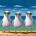 Funny Cartoon Seagull Art Print