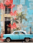 Vintage autó Havanna művészeti nyomat