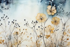Background Flower Watercolor Art