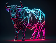 Neon Bull Art Free Stock Photo - Public Domain Pictures