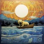 Polar Bear In Boat Art Print