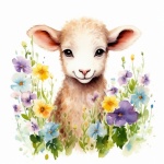 Easter Baby Sheep Art Print