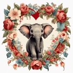 Valentin virág szív elefánt