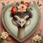 Valentijn Bloemenhart Struisvogel Art