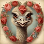 Valentijn Bloemenhart Struisvogel Art