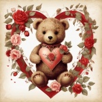 Valentine Floral Heart Teddy Bear