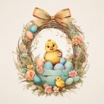 Easter Egg Chick Wreath Art