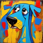 Abstract Cartoon Dog Portrait