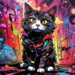 Pop Art Urban Cat Print