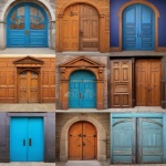 Collage de puertas de madera