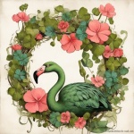 Grüne Flamingokunst St. Patrick
