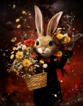 Stampa artistica di coniglio coniglietto