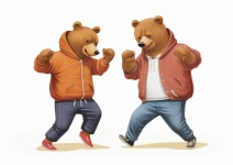 Cartoon Dancing Daddy Bear