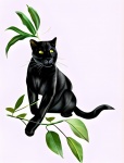 Abstract black panther art print