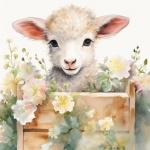 Easter Baby Lamb Art Print