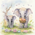 Spring Elephant Art Print