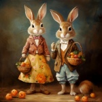 Vintage Bunny Rabbit Art Print