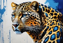 Leopard Cat Abstract Art